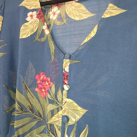 Torrid Blouse Womens Plus Size 2X Floral Short Sleeve Button Front High-Low Boho - Picture 8 of 10